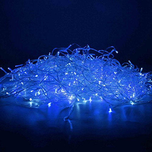 ZOIC 500 LED Christmas String Lights Lamp for Wedding Party Fairy Decoration 100 Meters (328feet) 8 Modes Memory Function 29V (Blue and White)