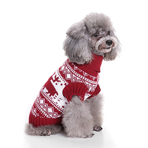 Knitted Pet Jumper, Soft Winter Dog & Cat Coat, Xmas Sweater, Clothes for Small Medium & Large Pets, Christmas Costume (Large - Image 4