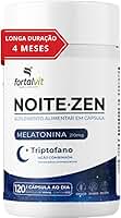 NOITE.ZEN - Melatonina 0,21 mg, L-Triptofano, Magnésio, Vitaminas B3 e B9, Longa Duração: 120 dias de uso, 120 cápsulas, Fortalvit