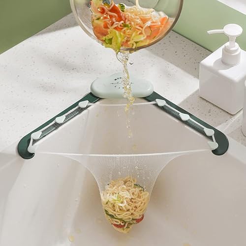 Azima Triangle Tri-Holder Corner Sink With 150 Pcs Filter Net,Corner Sink Strainer Basket,Mesh Sink Strainer Bags,Disposable Sink Strainer,Mesh Bag For Kitchen Waste Leftover,Sink Strainer Bag Orange cover