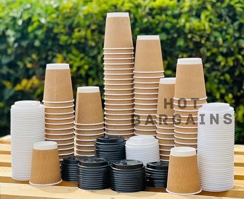Silverstar100 X 10oz Disposable Ripple Kraft Triple Walled Paper Brown | Desertcart - View #9