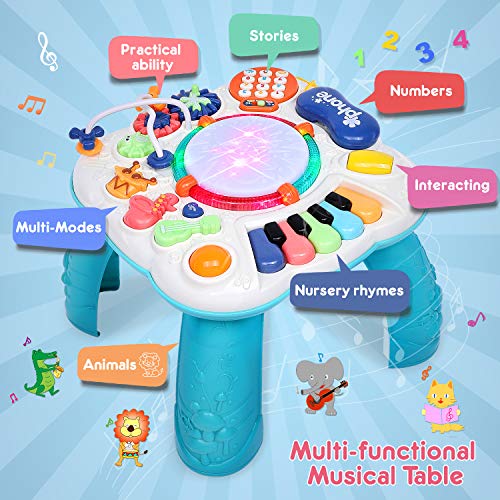 HINZER Activity Table Musical Baby Toys Toddler Activity Tables for Baby Infants Educational Learning Toys Sit-to-Stand Discover Table Toddler Boys & Girls Toys for 1 2 3 Years Old 6 Months Up - Thumbnail 2