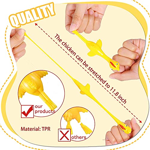 Slingshots Chicken Rubber Chicken 12 Dart Cups Flying Chicken Shooting Games Fidget Toys Stress Relief Finger flingers Stretchy Funny Party Game for Easter’s Day Gift Children Adults