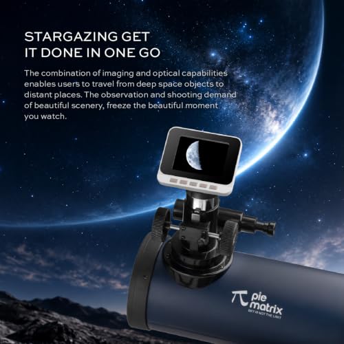 Image of Pie Matrix Pegasus 76700 Telescope with 235x Magnification & WiFi Digital Telescope Camera Eyepiece, 2.8-Inch Display, 1080P HD Video & Photo Capture