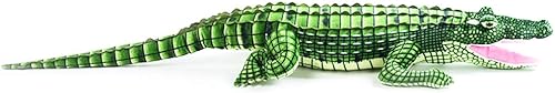 Miniatura 4 de Peluche de cocodrilo, juguete realista de cocodrilo grande, 39.3 pulgadas, verde