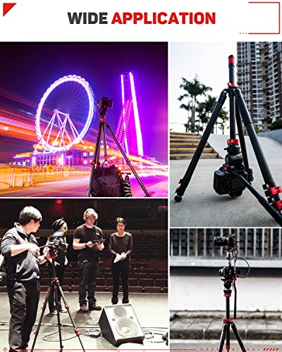 Ifootage 65" Carbon Fiber Video Tripod, Professional Camera Tripods 3 Sections With Centre Pole,Max Load 17.6 Lbs, Compatible With Canon, Nikon, Sony Dslr Camcorder Video Photography Gazelle Tc6S #TOP4