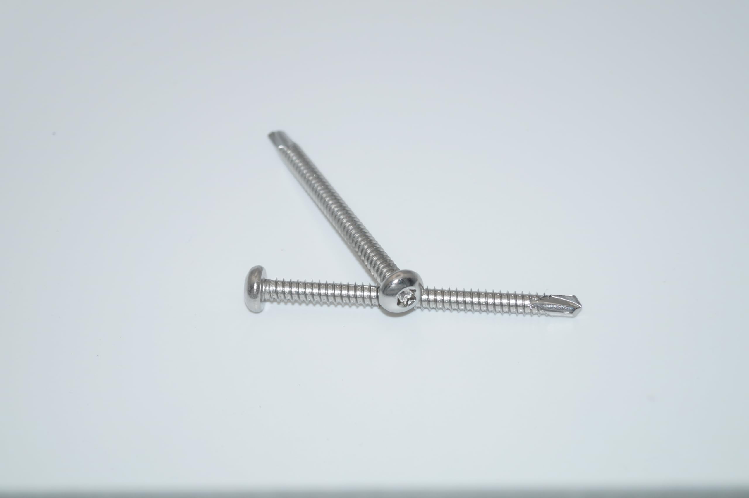 Tornillos de perforación 4,8 x 80, 60 unidades, tornillos de cabeza alomada TX – Forma M, acero inoxidable A2/V2A, tornillos autorroscantes DIN 7504/ISO 15480 – inoxidable