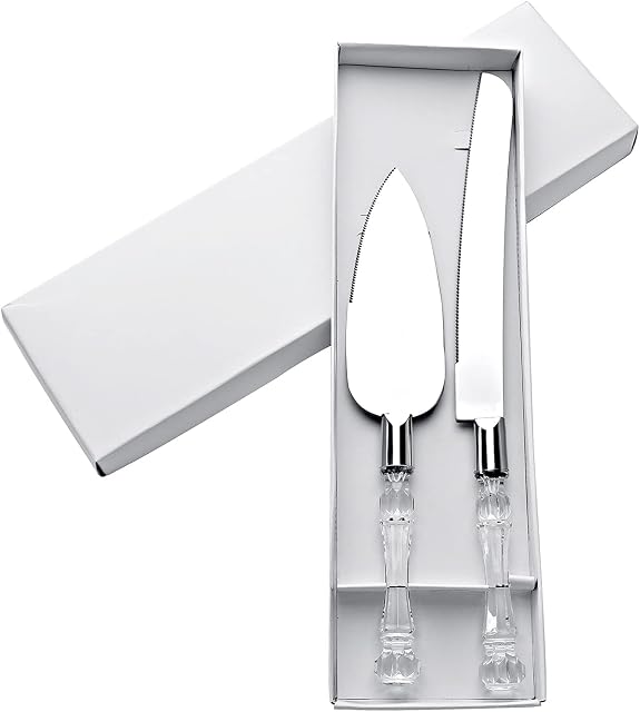 nuoshen Wedding Cake Knife and Server Set Gifts for Wedding, Anniversary, Engagement, Birthday Party