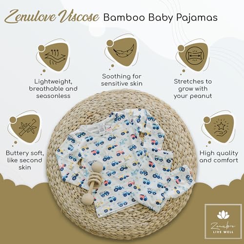 Toddler Pajamas Soft Baby Pajamas 2 Piece Sleepwear Set Toddler PJs, Viscose from bamboo (2t-5t)2