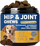 Furry Armor Dog Joint Supplement: with Glucosamine Chondroitin, MSM,Turmeric – Hip and Joint Support for Arthritis Pain Relief – Natural Anti-Inflammatory – for All Breeds & Senior Dogs, 180 Chews
