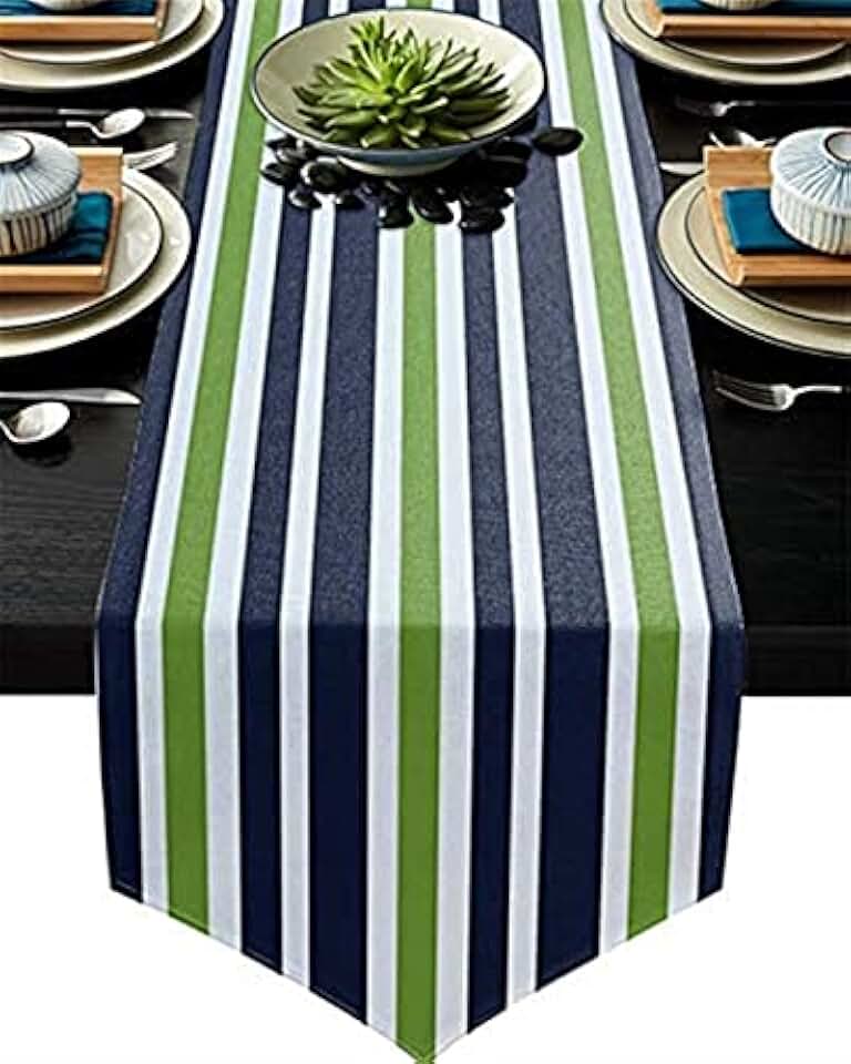 lime green table runners