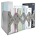 Adjustable Bookends, 19 inches 2 Dividers Heavy Duty Metal Book Holders, Book Storage Rack, Desk Organizer Magazine File Holder for Office, School, Bookstore and Home, Grey