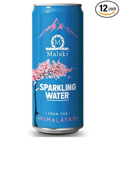 Malaki Sparkling Natural Mineral Water | (Pack of 12 x 250ml) Zero Sugar and Zero Calorie Drink | 100% Natural Water | Carbonated