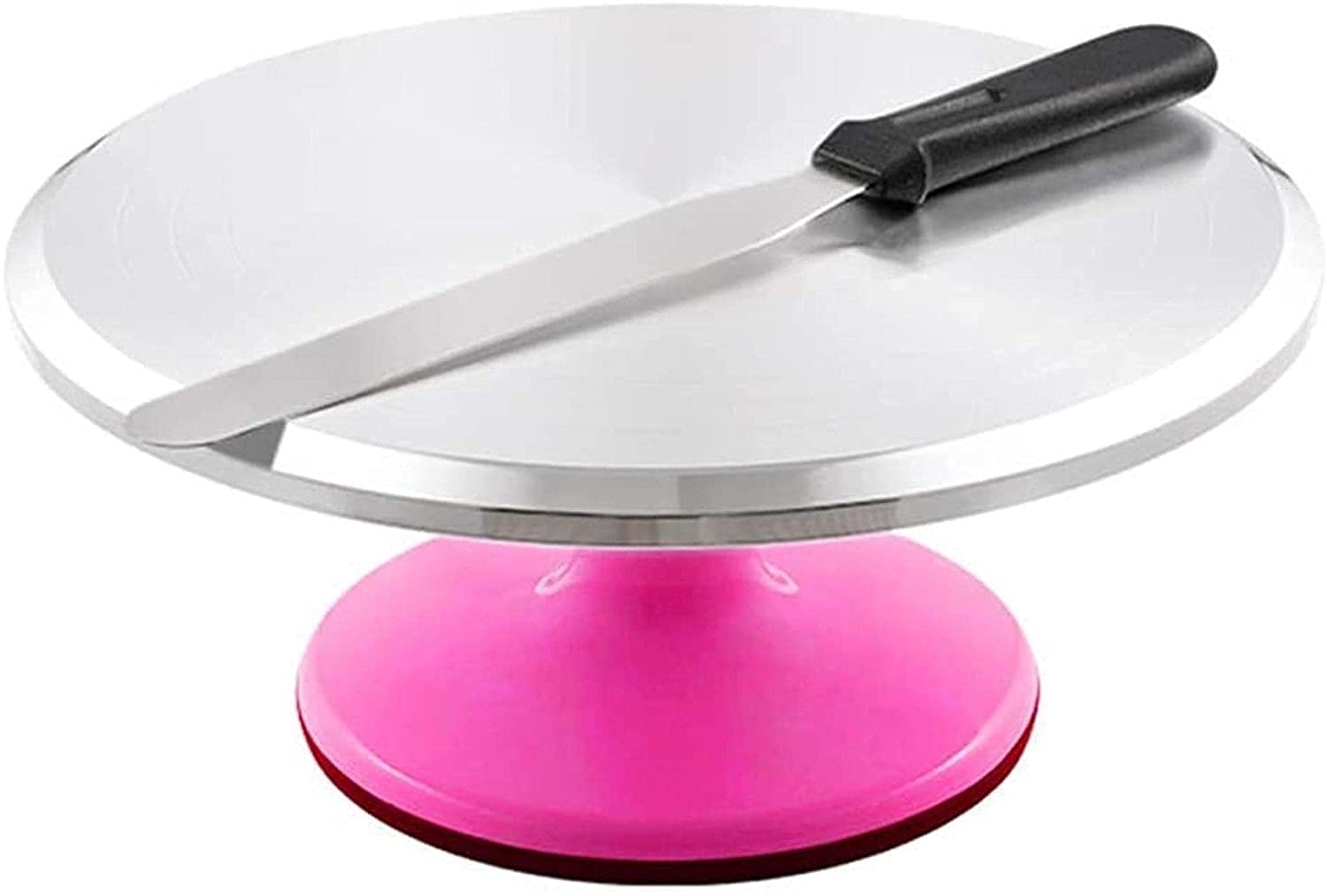 Gramofon do ciasta Obrotowy stop aluminium Stojak do dekoracji ciast Ciasto Gramofon Artykuły do dekoracji tortów Dekoracja stołu Domowe narzędzia do pieczenia Ciasto Gramofon (kolor: Różowy fioletowy, rozmiar: 30 cm)
