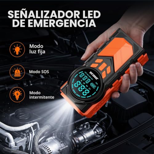 Miniatura 6 de JDMCAR Arrancador de Baterias Coche Compresor -4 en 1 con Pantalla LCD