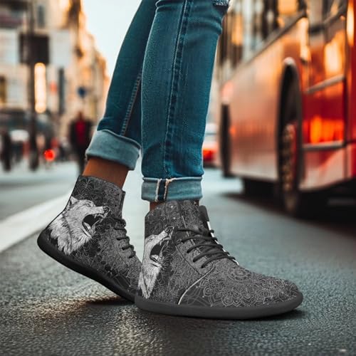 Binienty Wide Box Barefoot Shoes Men Women Wolf High Top Minimalist Ankle Boots Anti Skid Zero Drop Sole3