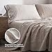 Simple&Opulence 100% Linen Sheet Set with Embroidery Washed - 4 Pieces (1 Flat Sheet & 1 Fitted Sheet & 2 Pillowcases) Natural Flax Soft Bedding Breathable Farmhouse - Linen, King Size