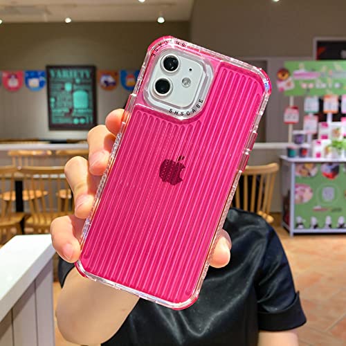 Coque antichoc iPhone 12 Pro Max rose bonbon à rayures