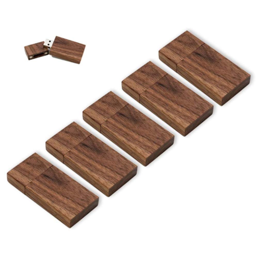 5 x 128 GB USB 2.0 zbiorcze dyski Flash, Anloter Drewniany pendrive Pack orzech Memory Stick do przechowywania daty High Speed 2.0 (128 GB, 5 sztuk - drewno orzechowe)