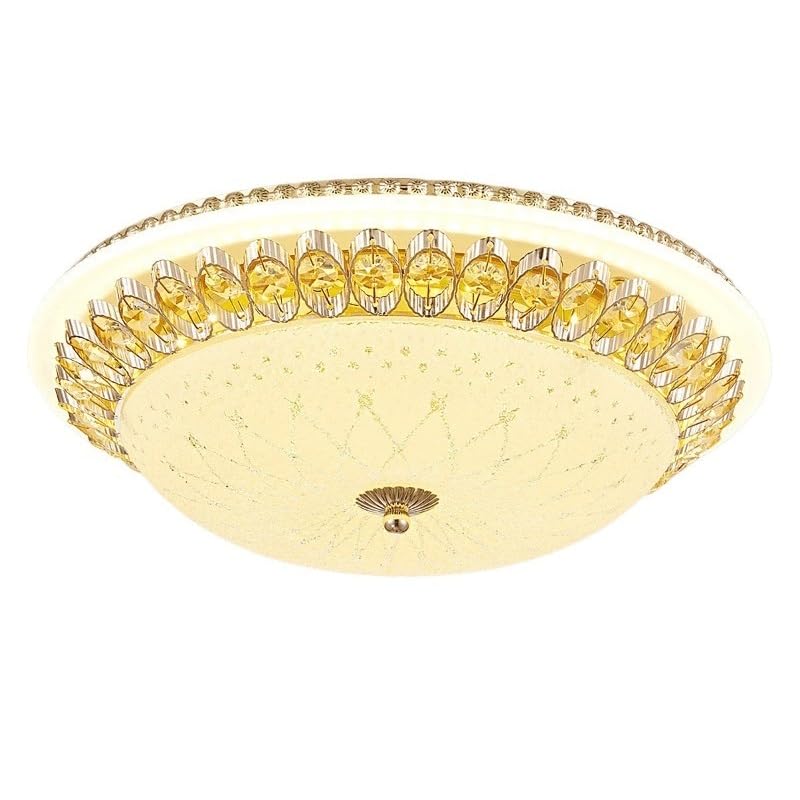 Plafonnier LED cristal encastré avec abat-jour chic pour une chambre lumineuse et moderne