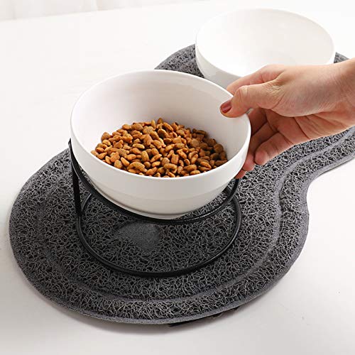 Trundisan Raised Cat Food Bowls,Ceramic,Single Feeding Bowl, Elevated Cat Bowl Tilted Feeding Dishes For Indoor Cats Or Dogs,11 Oz,With Black Metal Stand,Stress Free,Non Slip,Dishwasher Safe #TOP5