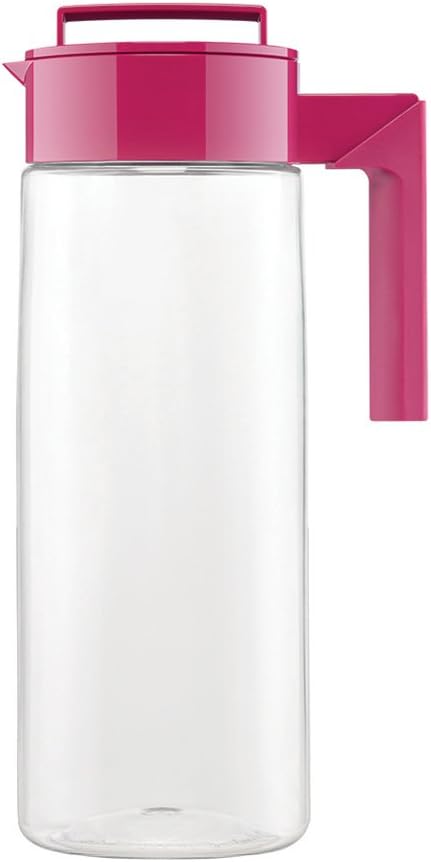 TakeyaPatented and Airtight Pitcher Made in the USA, BPA Free Food Grade Tritan Plastic, 2 Qt, Raspberry