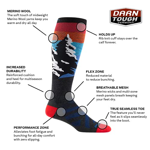 Darn Tough Men's Vermont Solstice OTC Lightweight Ski and Snowboard Sock (Style 8014) -2