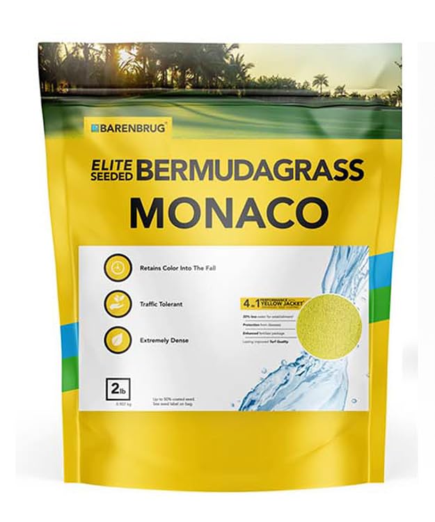 Outsidepride Monaco Bermuda Grass Seed - 10 lbs. Drought-Tolerant, Dense, Wear-Resistant Turf Grass Seeds for Lawn, Sports Fields, & High-Traffic Areas - Ideal for Warm-Season & Transition Zone Areas