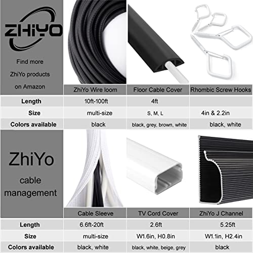 Zhiyo 20Ft 1/2” Wire Loom Split Tubing Auto Wire Conduit Flexible Cover | High Temperature Heat Resistant -40F To 257F | Plastic Cover For Electrical Wires & Cables, Black #TOP5