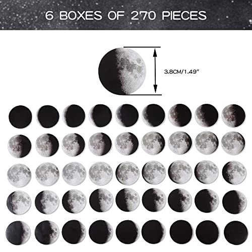 Molshine 6-571 270Pcs Round Stickers- The Moon Series Decals thumb #2
