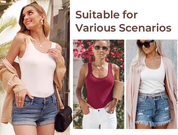 Accbiety 4 Pack Tank Tops for Women Basic Undershirt Camisole Tanks Sleeveless Lightweight cami Layering Tops - Image 5