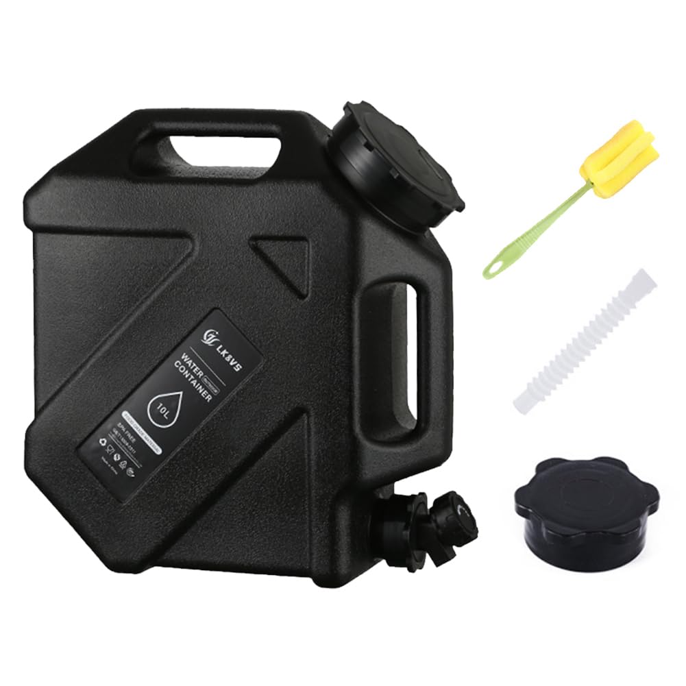 Fiorky 10L Camping Water Container with Tap Portable Camp Water Carrier Bucket, Water Tank Drinking Water Bucket Large Capacity Water Dispenser Carrier for Outdoor Camping Fishing Party Van
