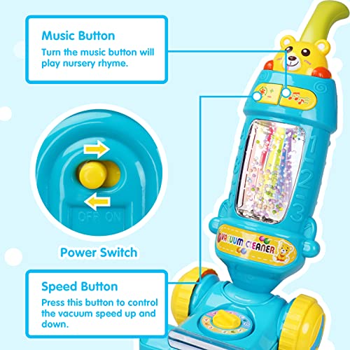 FS Kids Vacuum Cleaner Toy for Toddler with Lights & Sounds Effect & Ball-Popping Action – Pretend Play Housekeeping Toys Great Gifts for Toddlers, Boys and Girls, Ages 2 3 4 Years Old