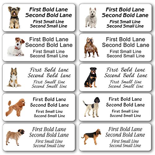 Dog Puppy Family Up to 100 Dogs Images Personalized Return Address Mailing Shipping Labels Gift Sticker Business Card Thank You Message Advertising Personal Information, 30 Labels per Sheet (Label-01)