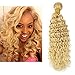 Produktbild Mila 1PC Blond Platine 613# Echthaar Tressen Lockig Deep Wave Style Brazilian Hair Bundles Blonde 100g 10"/25cm