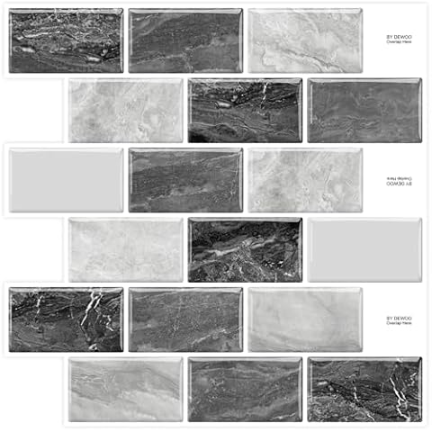 DEWOO Self Adhesive Wall Tiles for Kitchen Cover