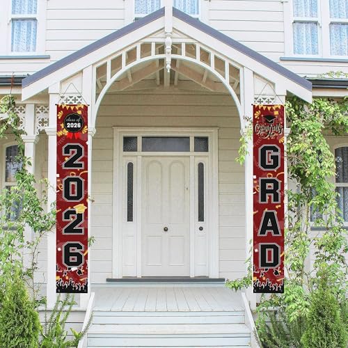 Image of Graduation Decorations 2026 Grad Porch Banner for Any Schools or Grades Graduation Banner Class of 2026 Party Decor