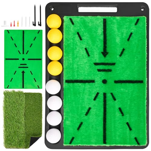 Golf Abschlagmatte Schlagmatten für Golftraining, Dual-Turf Golf Training shilfen Mat-Schwungerkennung Matte für Golfübungen für Indoor und Outdoor Golf Abschlagmatte Schlagmatten für Golftraining, Dual-Turf Golf Training shilfen Mat-Schwungerkennung Matte für Golfübungen für Indoor und Outdoor