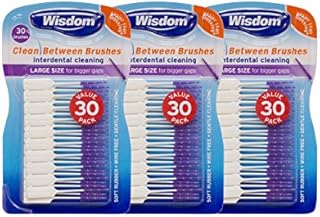 Wisdom Toothbrushes Clean Between Interdental Brushes, Large, 30-Count ( Pack of 3)
