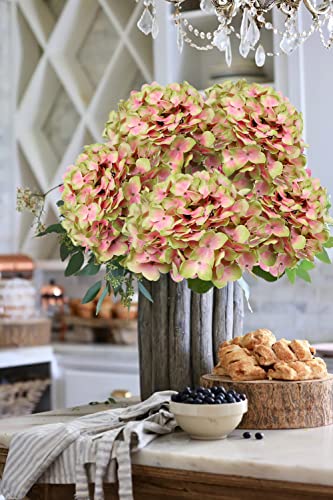 Dilatata Fake Hydrangeas Real Touch Hydrangea Flowers 24.8" Large Artificial Hydrangea Flowers Silk Hydrangea For Wedding Bouquet, Home, Party, Store, 3 #TOP3