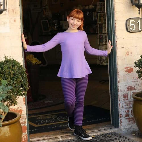 Made in USA Girls Leggings for School Uniform Sports Under Dress Coverage Colorful Athletic Sensory Friendly Clothing Stripe2