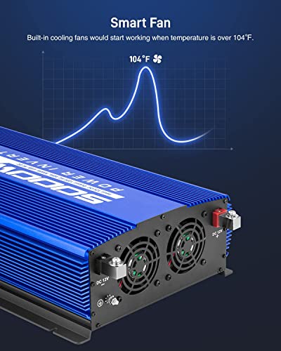 Kinverch 5000W Power Inverter 12V To 110V Car Inverter 4Ac Outlets 2Usb Ports For Camping/Truck/Rv/Home #TOP4