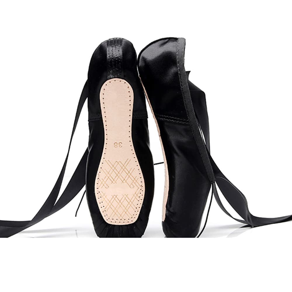 BININBOX Scarpe da Punta per Balletto Scarpe da Ballo in Raso con Nastro Cucito per Ragazze da Donna Scarpette da Danza Classica Punte Pointe Balletto Scarpe