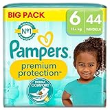 Pampers Premium Protection Größe 6, 44 Windeln, 13kg+, Komfort und Schutz von Pampers für empfindliche Haut