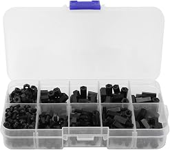M3 Nylon Standoff Nut & Screw Kit 300 Pcs | Non - Corroding Electronics Fasteners | F/F & F/M Spacers for PCB / 3D Printing/DIY Projects | Plastic Storage Box (Black M3 Nylon Screws 300