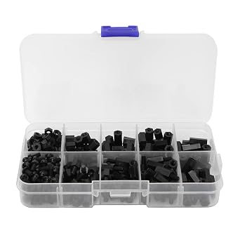 300PCS Standoff Kit, Nylon Hex Standoff Spacer, Plastic Standoff Spacer, Electronics Nylon Standoff Electronic Equipment Computer Motherboards Black M3 Nylon Screws 300 Pieces/Box