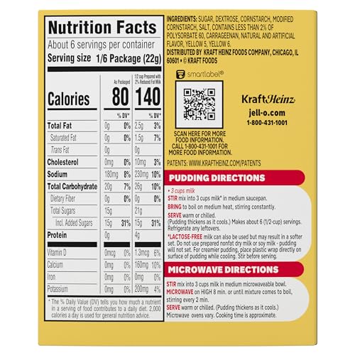 Image of Jell-O Cook and Serve Banana Cream Pudding, 4.6 oz Box