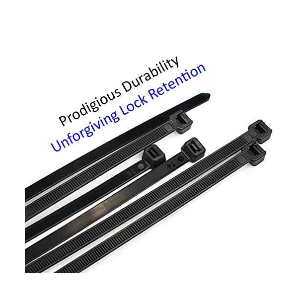 Kabelbinder, robust, 66 cm, stark, groß, schwarz, mit 90,7 kg Zugfestigkeit, 50 Stück, lange haltbare Nylon-Kabelbinder… – Bild 4