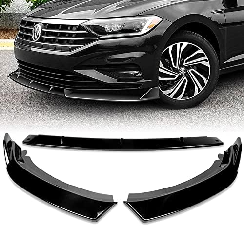 3PCS Front Bumper Lip Kit fit for compatible with 2019-2021 Volkswagen Jetta, STP-Style Splitter Trim Protection Spoiler, Air-Dam-Chin-Diffuser (Painted Black)