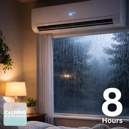 Air Conditioner Noise with Rain Sounds | White Noise to Fall Asleep Fast